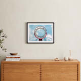 "Hoop Dreams" - Art Print in Punch Blue by Keely Norton Owendoff - In a Room