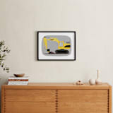 "The Construction Excavator" - Art Print in Gold Mechanic by Rebecca Marchese - In a Room
