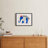 "French Elephant" - Art Print in Blueberry by Morgan Kendall - In a Room