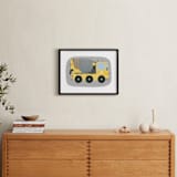 "The Cement-Mixer Truck" - Art Print in Mixer Yellow by Rebecca Marchese - In a Room