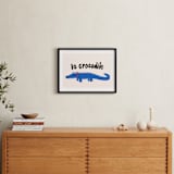 "French Crocodile" - Art Print in Cobalt by Morgan Kendall - In a Room