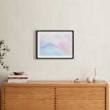 "Pastel Mountains" - Art Print in Berry by AYR - In a Room