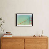"Soft Golden Gate" - Art Print in Pale Blue by Mary Ann Glynn-Tusa - In a Room