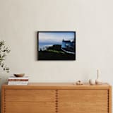 "The Light at Point Montara" - Art Print in Morning Blue by Robert Deem - In a Room