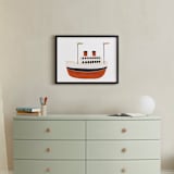 "Schooner II" - Personalized Art Print in Crimson by Maja Cunningham - In a Room