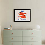 "French Fish" - Art Print in Scarlet by Morgan Kendall - In a Room