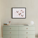 "Flyymingos" - Art Print in Blush by Anee Shah - In a Room