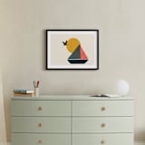 "Graphic Sailboat" - Art Print in Sea Blue by Daily Design Co - In a Room