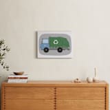 "The Garbage Recycle Truck" - Personalized Art Print in Moss by Rebecca Marchese - In a Room