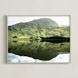 "Green Reflections Connemara Ireland" - Art Print in moss green by Eva Marion - Framed