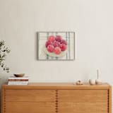 "red plums on linen tablecloth" - Art Print in Plum Red by Pippa Shaw - In a Room