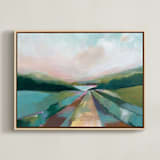 "The Lake Trail" - Art Print in Lake Green by AlisonJerry - Framed Canvas