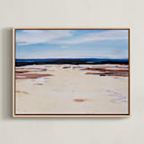 "Blank Slate" - Art Print in Beige and Blue by Arohika Verma - Framed Canvas