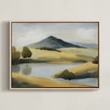 "Blue Mountain" - Art Print in Slate Teal by Corrina Reid - Framed Canvas