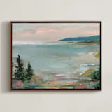 "Coastal Hike" - Art Print in Lake by Lindsay Megahed - Framed Canvas