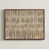 "Naive" - Art Print in Neutral Mossy Green by Ashley Armistead - Framed Canvas