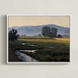"Peekaboo Stream" - Art Print in Meadow Green by Rachel Nelson - Framed Canvas