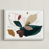 "I Wandered in the Forest" - Art Print in Forest Green by Sarah McInroe - Framed Canvas