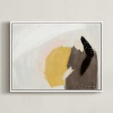 "Cuddling in the rain" - Art Print in Mustard Yellow by Yaling Hou Suzuki - Framed Canvas