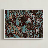 "Over saturated garden" - Art Print in Over blue by Bethania Lima - Framed Canvas