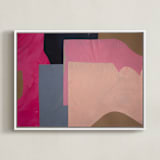 "Pink Lands" - Art Print in Hot Pink by cyrille gulassa - Framed Canvas