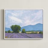 "Lavender fields" - Art Print in Lavender by Marie Stone - Framed Canvas