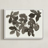 "Light Dappled" - Art Print in Ink Wash Grey Sepia by Lise Gulassa - Framed Canvas