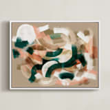 "Afterglow Dimension" - Art Print in Salmon by Zhanet Rosenova - Framed Canvas