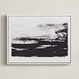 "Abstract Lithograph" - Art Print in Black, White by Marta Crea - Framed Canvas
