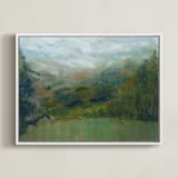 "Loose" - Art Print in Emerald Green by Laura Alvarez - Framed Canvas