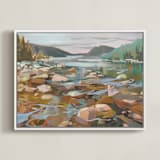 "Rest Easy" - Art Print in Blush by Jess Franks - Framed Canvas
