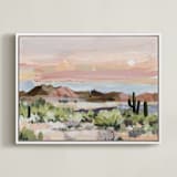 "Arizona Desert Sunset" - Art Print in Dusty Rose by Shina Choi - Framed Canvas