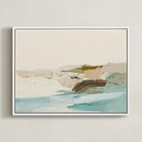 "Tidepools" - Art Print in Creamy Yellow Beige by Caryn Owen - Framed Canvas