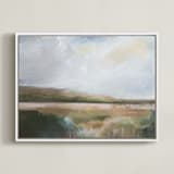 "Early Afternoon Haze" - Art Print in Hazy Green by AlisonJerry - Framed Canvas