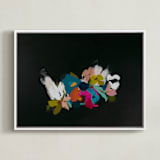 "Abstract Botanical Bouquet" - Art Print in Black by Caryn Owen - Framed Canvas