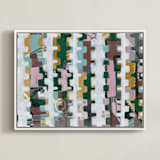 "Assemblage II" - Art Print in Assembled egg blue by Bethania Lima - Framed Canvas