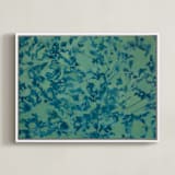"Shifting: Spring" - Art Print in Aqua by Alysia Quisenberry - Framed Canvas