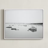 "Silver Sea Moon" - Art Print in Black & White by Tania Medeiros - Framed Canvas