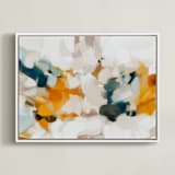 "Alongside" - Art Print in Navy Blue by Parima Studio - Framed Canvas