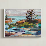 "For Shore" - Art Print in Lagoon by Jess Franks - Framed Canvas