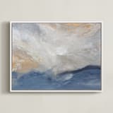 "Tangled Blue" - Art Print in Blue by Julia Contacessi - Framed Canvas