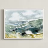 "Valley" - Art Print in Jade by Kelly Ventura - Framed Canvas