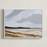 "US 90 To Valentine" - Art Print in Mist by Kati Ramer - Framed Canvas