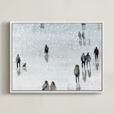 "Melancolia" - Art Print in Pale blue by Lulaloo - Framed Canvas