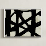 "Missed Connections" - Art Print in Black and White by Ilana Greenberg - Framed Canvas