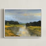 "Glass River" - Art Print in Glass Blue by Stephanie Goos Johnson - Framed Canvas