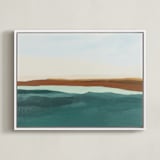 "Fall Abstract Seascape" - Art Print in Rust by Caryn Owen - Framed Canvas