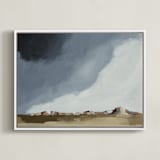 "Dusk In The Chisos" - Art Print in Indigo by Kati Ramer - Framed Canvas