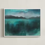 "Ice Lands" - Art Print in Ice Land Green by AlisonJerry - Framed Canvas