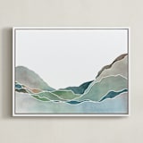 "Terrain No. 1" - Art Print in Ocean Blue by Jennifer Daily - Framed Canvas